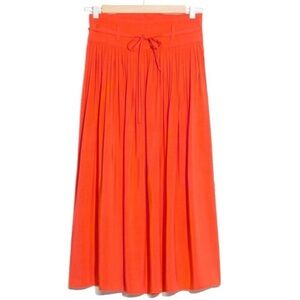 & Other Stories orange midi aline skirt front tie